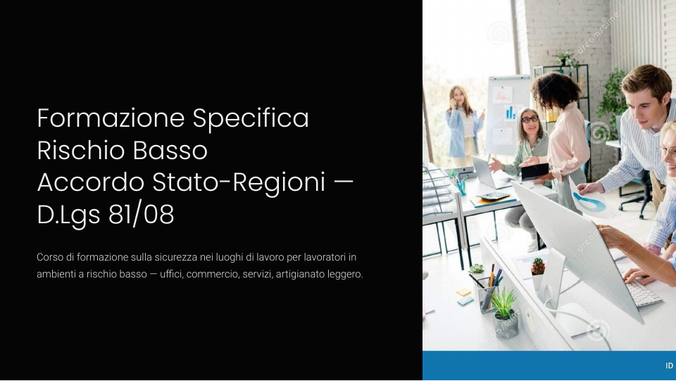Slide corso Formazione Specifica Rischio Basso – Kit formatore