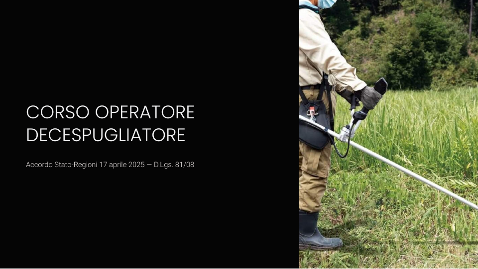 Slide corso Operatore Decespugliatore – Kit formatore