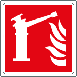 Cartello antincendio spingarda antincendio EN ISO 7010 F015 - 250x250 Alluminio