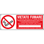 Cartello vietato fumare I trasgressori sono soggetti..EN ISO 7010 - 350x125 Alluminio
