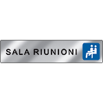 Targa alluminio specchio EasyFix SALA RIUNIONI - 200x45