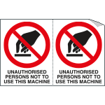 sheet n. 2 label "UNAUTHORISED...