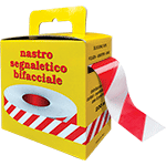 Rotolo nastro segnal.a strisce B/R mt 200 - H 70