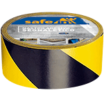 nastro adesivo SAFE IN PVC NERO/GIALLO h mm 50x33 mt l spess.0,16 mm
