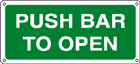 Sign fire PUSH BAR TO OPEN - 220x100 Alluminio