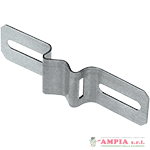 staffa fissaggio per pali, lunghezza mm 142 larghezza mm 38