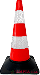 Cono segnale polietilene rosso bianco rifrangente