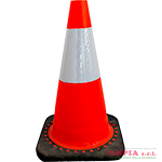 cono rosso h. mm 450 2 bande rifrangenti classe 2 base caucciu'