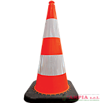 cono rosso h.mm 700 2 bande rifrangenti classe 2 base caucciu'
