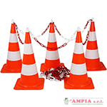 Kit 5 coni con 5 ganci e 7,5 mt di catena da 8 mm
