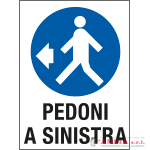 cartello in Polionda Pedoni a sinistra