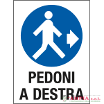 cartello in Polionda Pedoni a destra